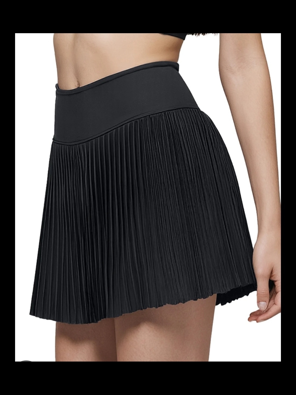 Yogalicious Black Pleated Skater Skirt